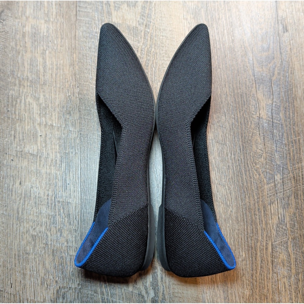 Rothy's The Point II Ballet Flat Black Knit Women Size 10 With In Love Insoles - Picture 9 of 13